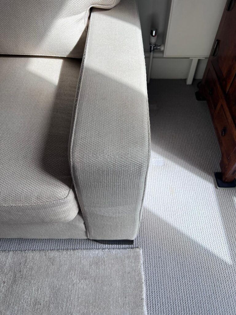 Moth treatment London – technician inspecting wool carpet
